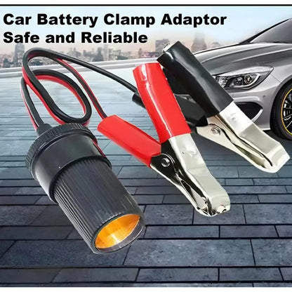 Adaptador Pinza De Batería Con Cable 25cm A Encendedor 12v Negro Rojo 55442