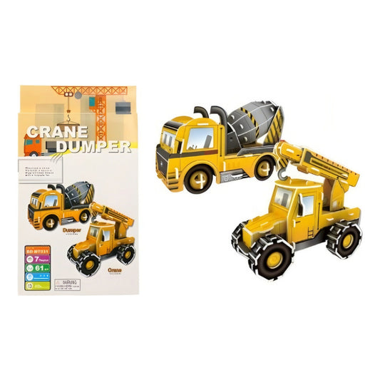 Puzzle 3d - Máquinas De Construcción Mini Rompecabeza 3d