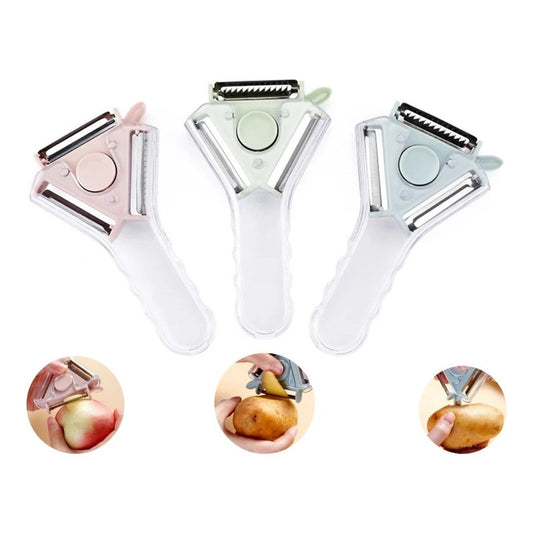 Pelador De Papas Frutas Y Verduras 3en1 Multiusos Ergonómico