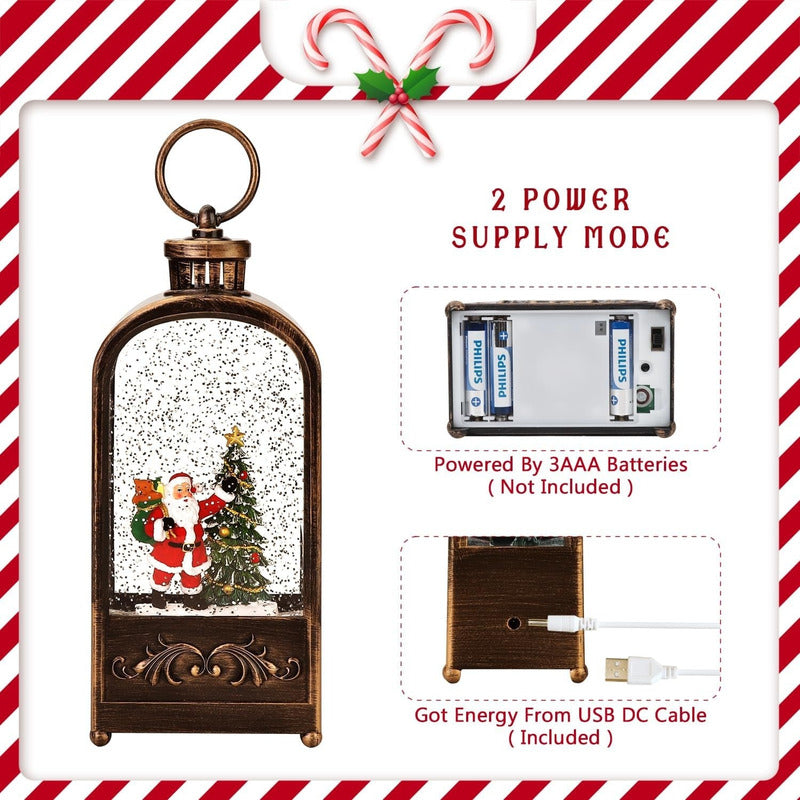 Farol Navideño Con Luz Led Música Lámpara Navidad Pesebre