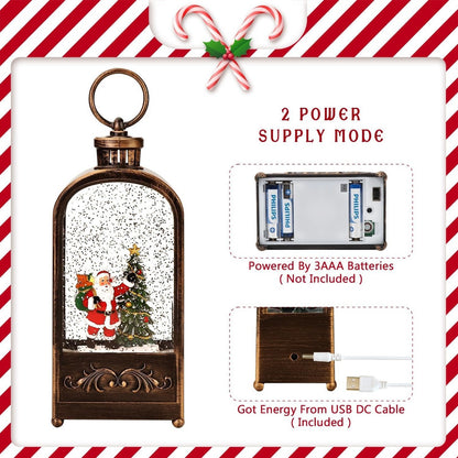 Farol Navideño Con Luz Led Música Lámpara Navidad Pesebre