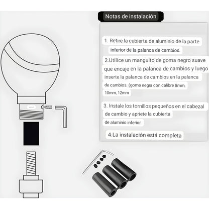 Pomo Redondo Lila Palanca De Cambio 5ta Eco Cuero Universal