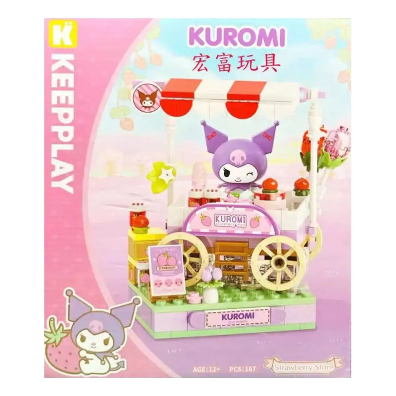 Set Bloques De Construcción Keeppley Hello Kitty Y Amigos 167 Kuromi Satrawberry Store 20751
