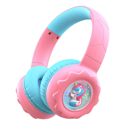 Audifono Bluetooth Onikuma B30 Niñ@s Bajo Nivel Ruido Cn Luz Rosa Unicorio B30