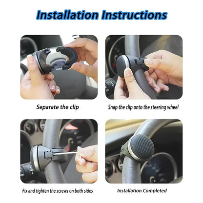 Perilla Giratoria 360 Pomo Universal Para Volante Seguridad Negro Fibra 14236