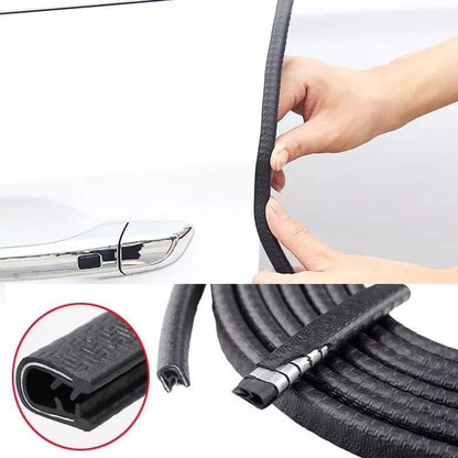 Moldura De Auto Sello Presión Protectora Puertas Capot 10mt Negro 10mt