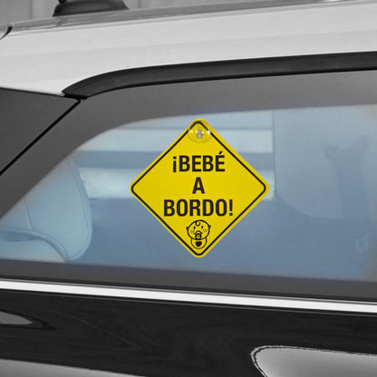 Letrero Bebé A Bordo Señal Con Ventosa Auto Seguridad /ryc