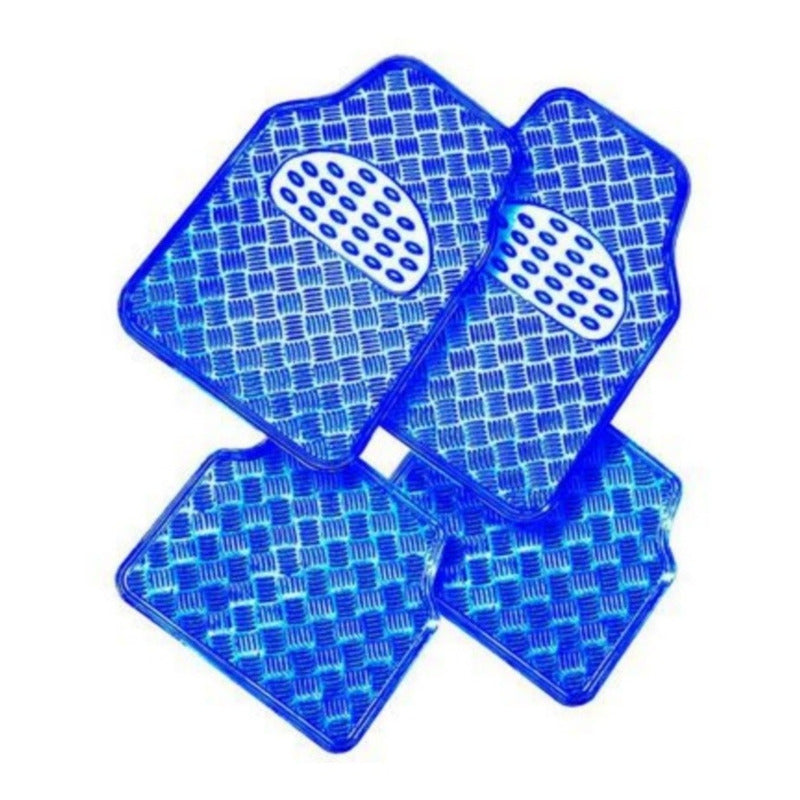 Alfombra Cubre Piso Metálico Colores Set 4pcs Auto Tuning
