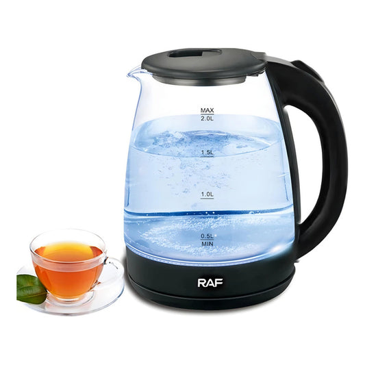 Hervidor Eléctrico Vidrio Transparente Luz Led Calentador Color Transparente Raf7201b