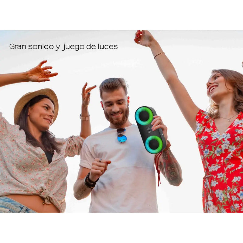 Parlante Portátil Bluetooth Aiwa 20w Ipx5 Radio Fm Aw-sj215 Color Negro