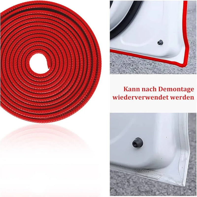 Moldura De Auto Sello Presión Protectora Puertas Capot 10mt Rojo 10mt