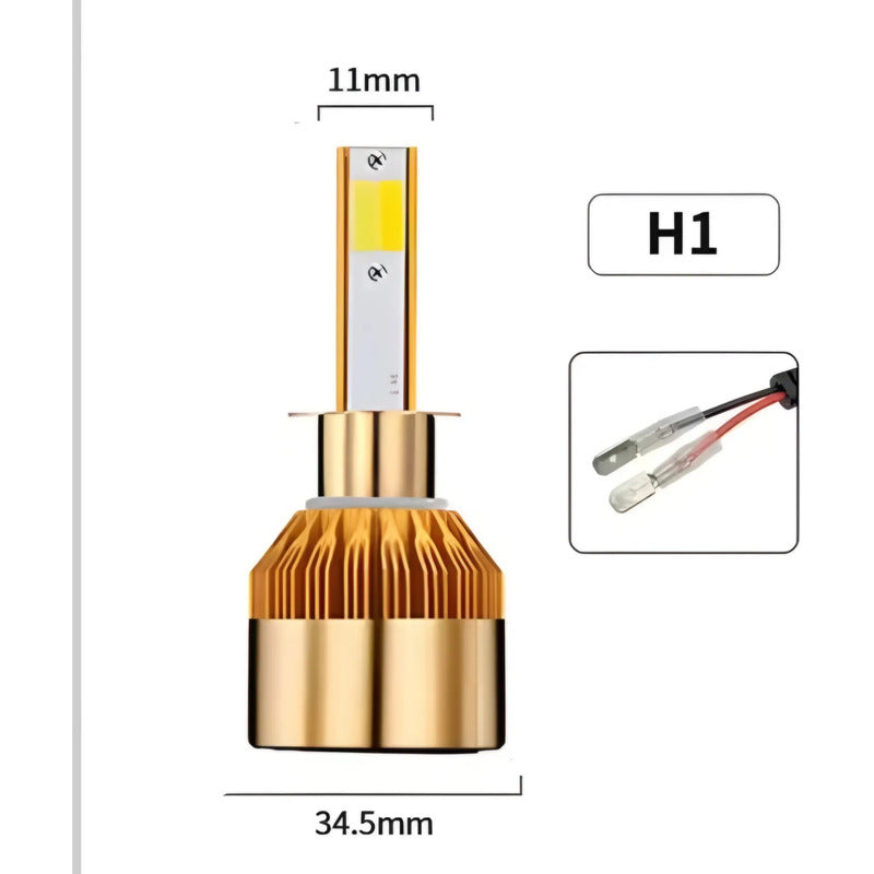 X2 Ampolleta Luz Led Auto 12v Colores 100w 12000lm Neblinero Rojo H1/64150/52140