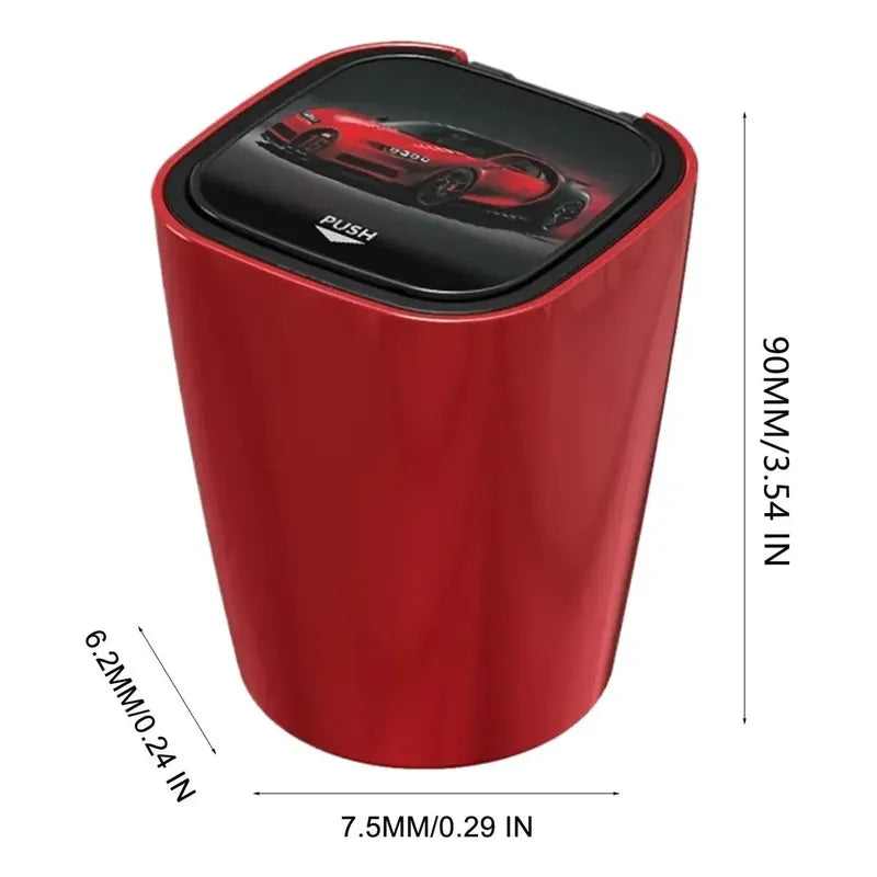 Cenicero Con Luz Led Y Tapa Abre Fácil Monedero Auto Casa Rojo Yd-01