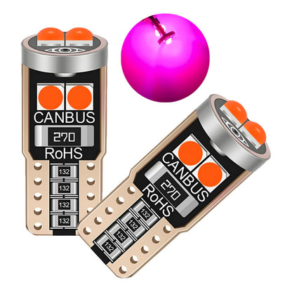 X2 Ampolleta T10 Luz Rosa W5w 6 Led Cola Pescado 12v Canbus