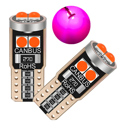 X2 Ampolleta T10 Luz Rosa W5w 6 Led Cola Pescado 12v Canbus