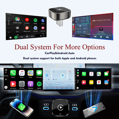 Adaptador Inalámbrico Androidauto Carplay Cn Cable Pendrive Negro 25200