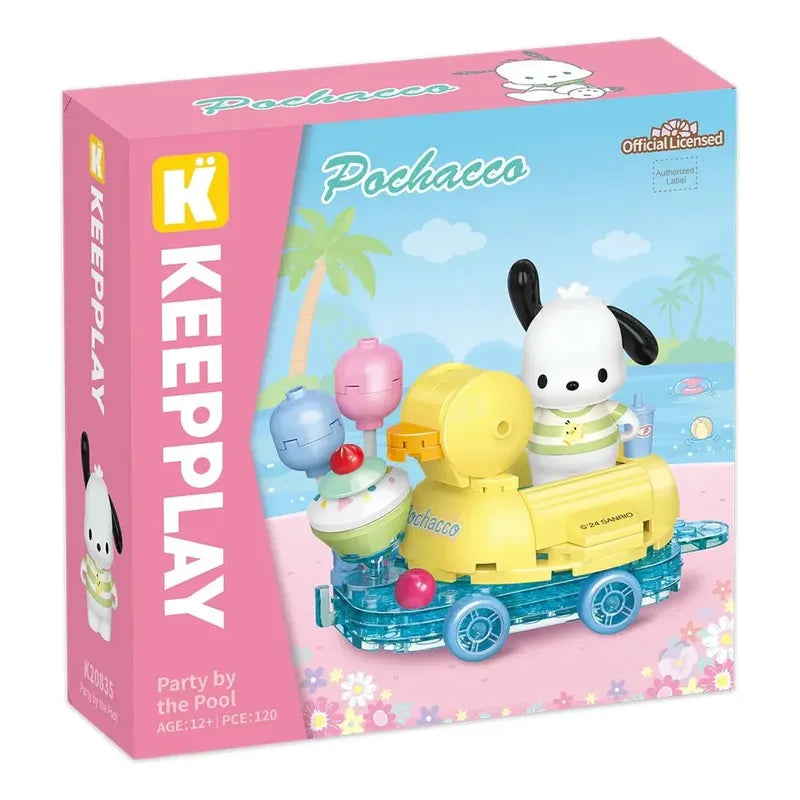 Set Bloques De Construcción Keeppley Hello Kitty Y Amigos 120 Pochacco Party By The Pool 8094
