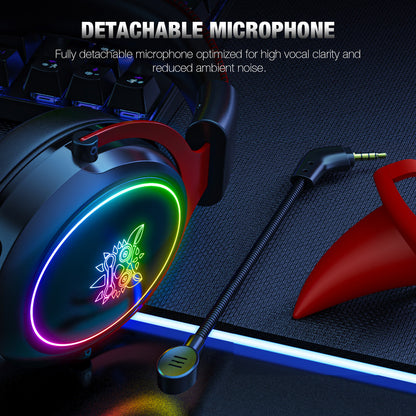 Audífonos Gamer Microfono Desmontable Negro Cachitos Onikuma