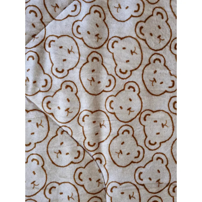 Plumón Cobertor Cubrecama Plush Chiporro Funda 2p Diseños Beige Mod6 Ositos