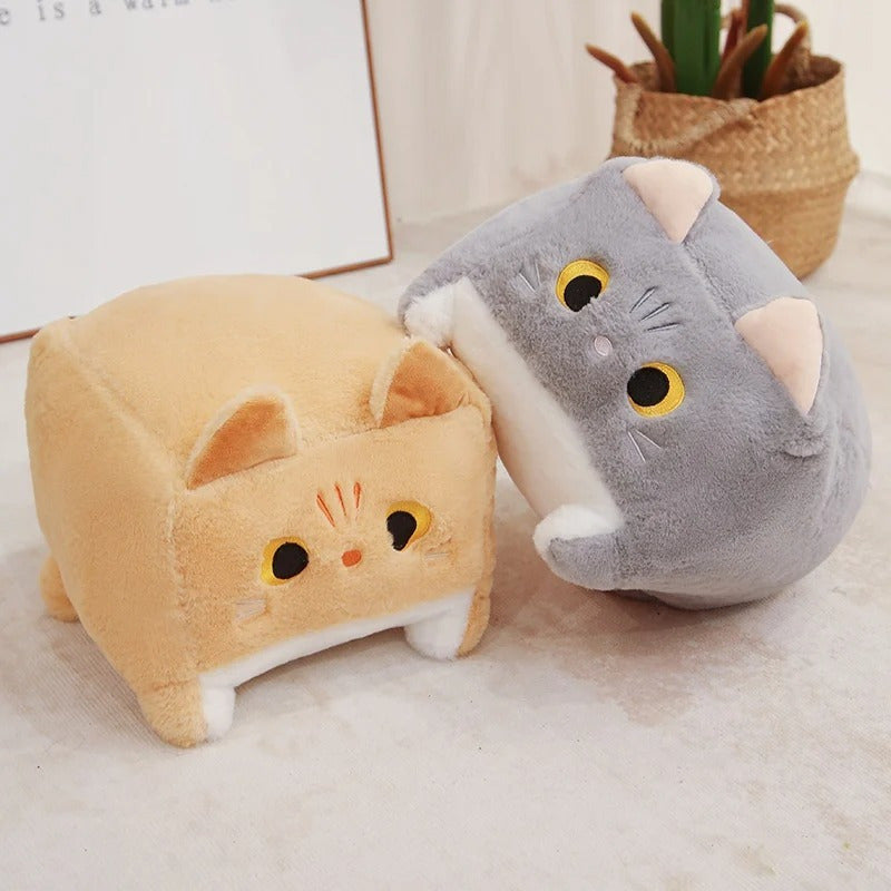 Peluche Cojin D Gato Kawaii Felpa Super Suave Cubo Cute /r&c