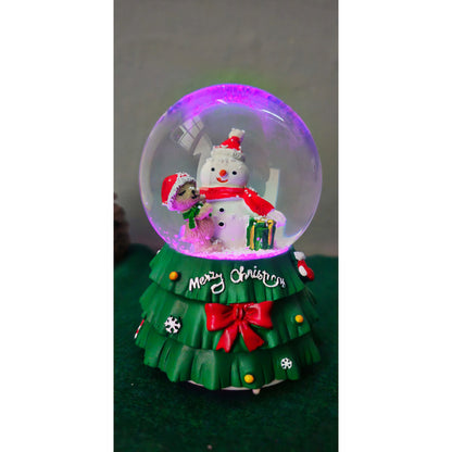 Bola De Nieve Esfera Cristal Navidad Luz Música Decora Chica