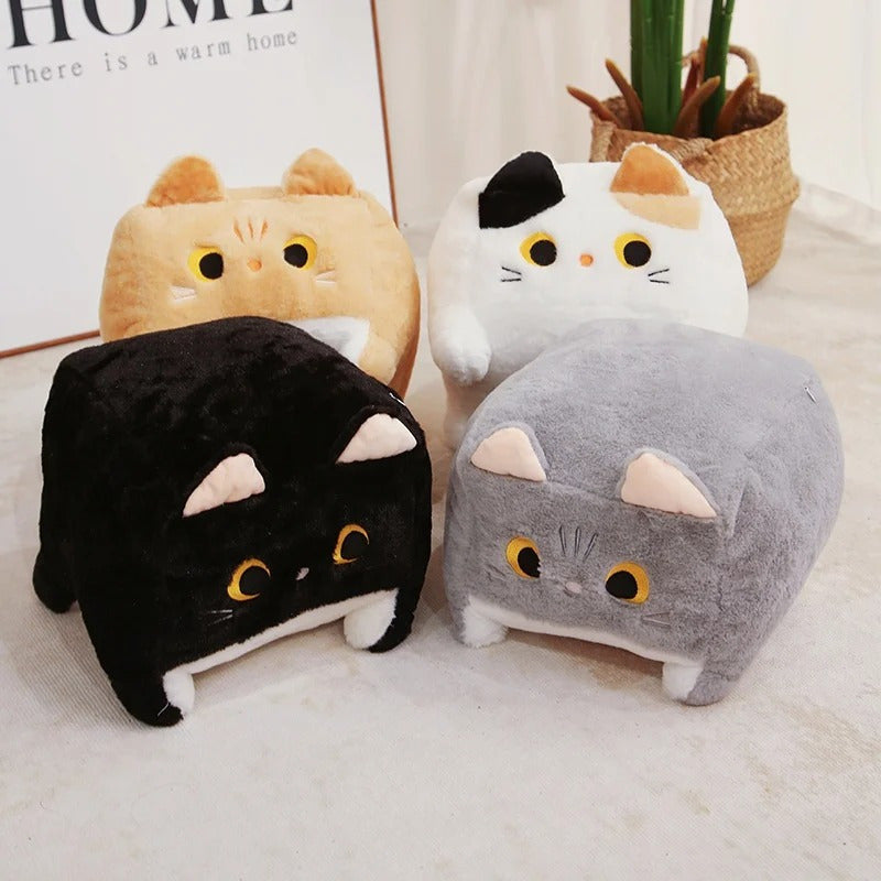 Peluche Cojin D Gato Kawaii Felpa Super Suave Cubo Cute /r&c
