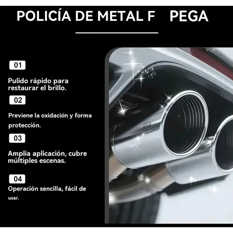 Kit Pulidor De Metal Carsun Restaurador Metal /pieza Cromada Negro C24391