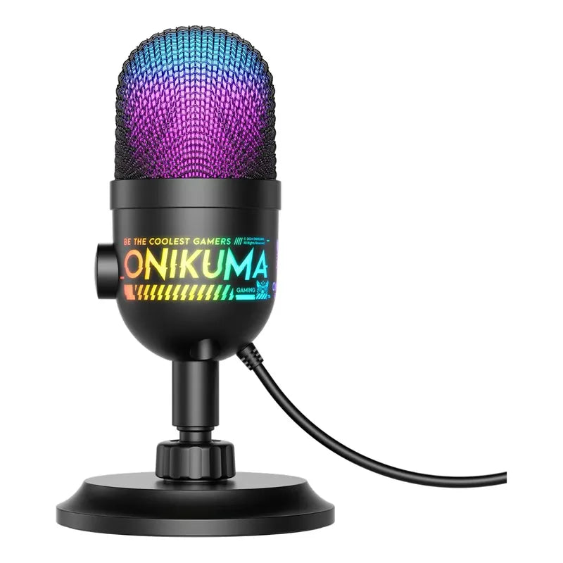Microfono Onikuma M930 Conexión Ubs Reducción De Ruido Y Luz Negro M930