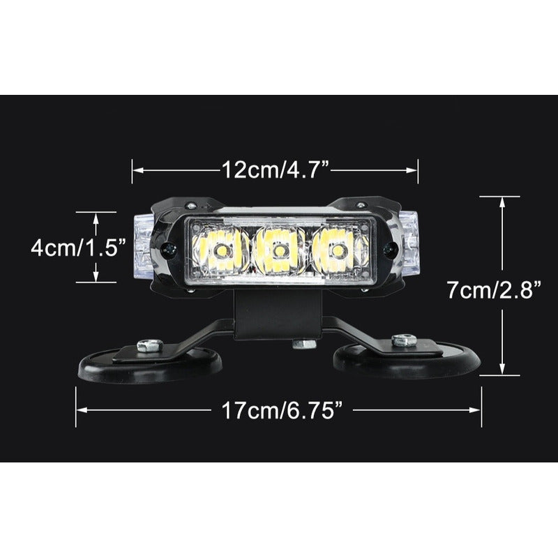 Baliza Led De Techo Destellante Azul-rojo Estrobo Auto 12v