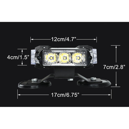 Baliza Led De Techo Destellante Azul-rojo Estrobo Auto 12v