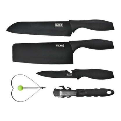 Set De Cuchillos De Cocina 5 Piezas Negro Kit 5 En 1 /ryc