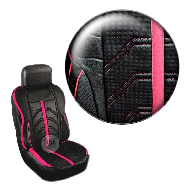 Set Fundas Cubreasiento 100% Eco Cuero Acolchado Cn Bolsillo