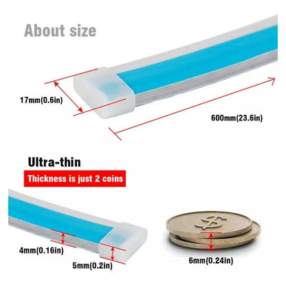 X2 Tira Led Flexible Para Foco Direccional Ámbar Blanca 60cm