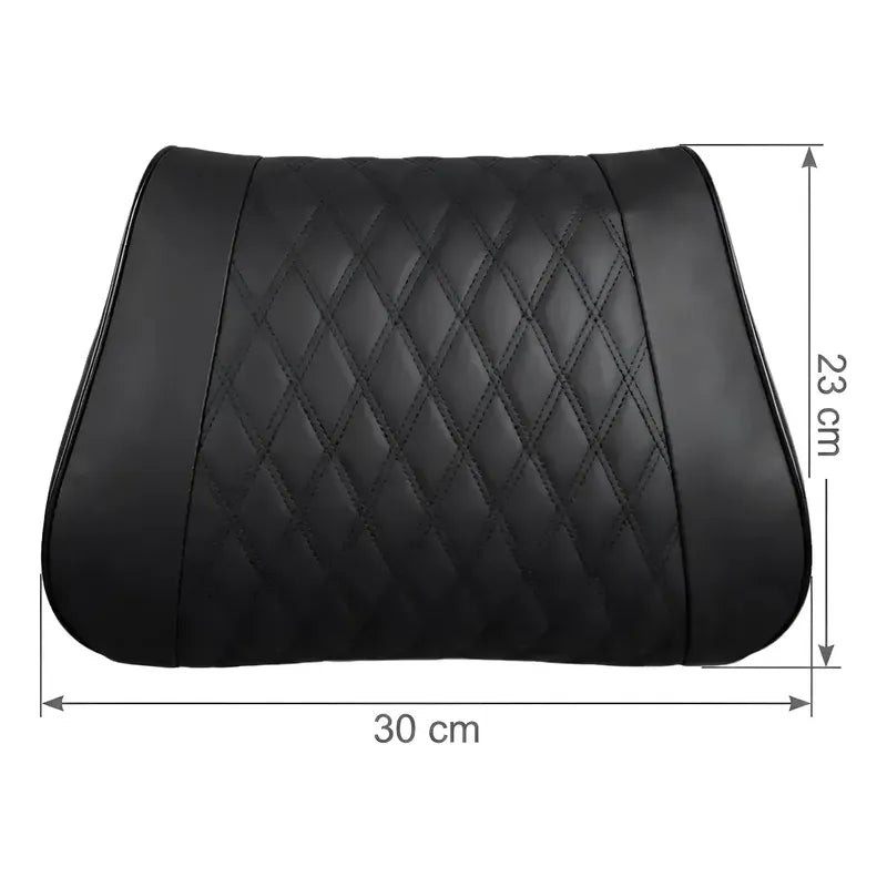 Cojin Apoya Cabeza Almohada Cojin Lumbar Eco Cuero Para Auto Negro