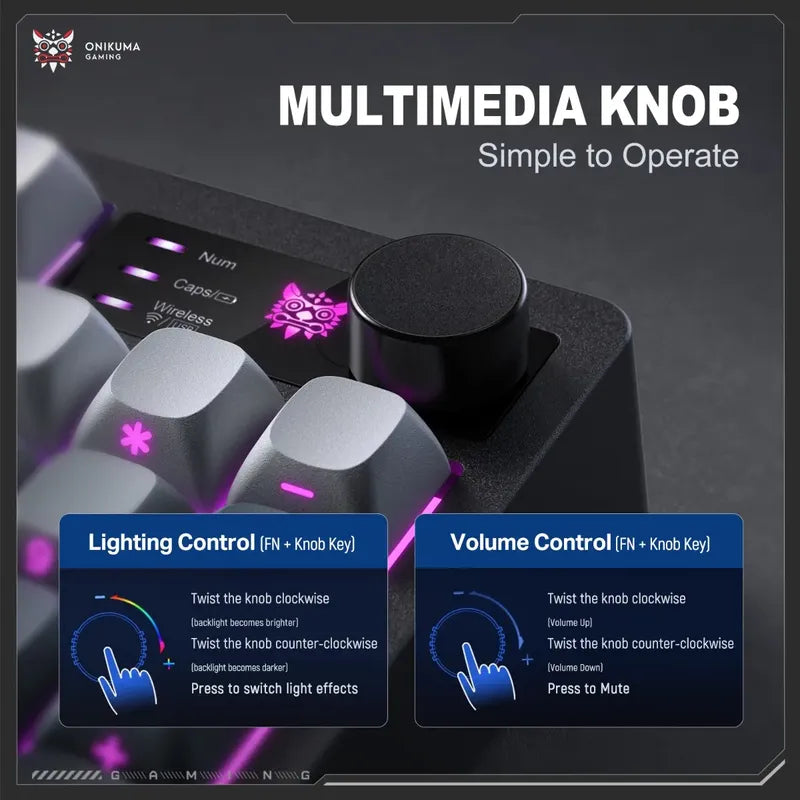 Teclado Gamer Onikuma Mt902 Grey 3modo Conexión Silencioso Negro Gris Blanco Mt902 Inglés Us