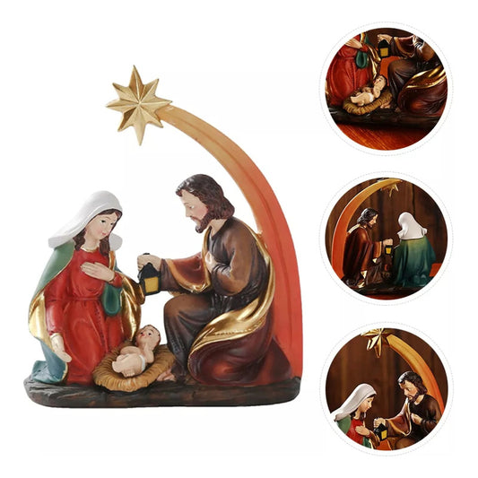 Figura Pesebre Nacimiento Con Estrella De Belen Navidad /ryc