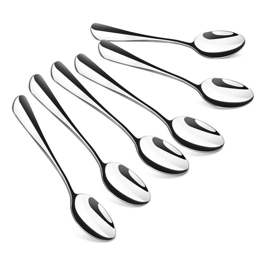 X6 Cuchara De Café Té Postre Acero Inoxidable Elegante 12.5c