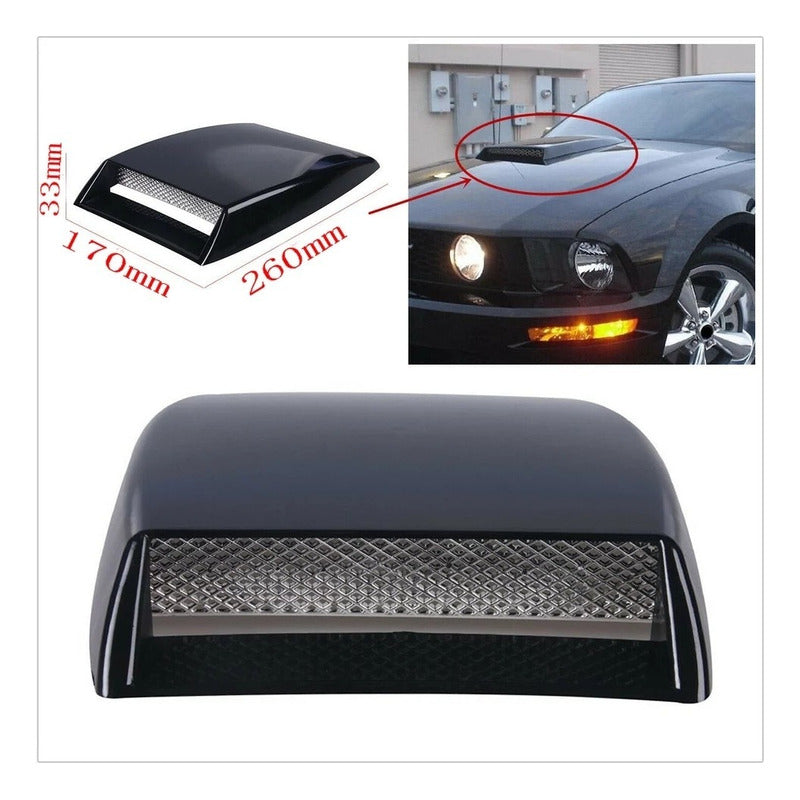 Toma De Aire De Capot Adhesiva Auto Tuning Universal Negrope Negro Negro Pequeña 800066