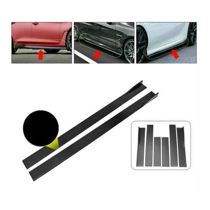 Lip Bumper Lateral 2mts Faldón Negro Brillante Universal /r&