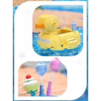 Set Bloques De Construcción Keeppley Hello Kitty Y Amigos 120 Pochacco Party By The Pool 8094