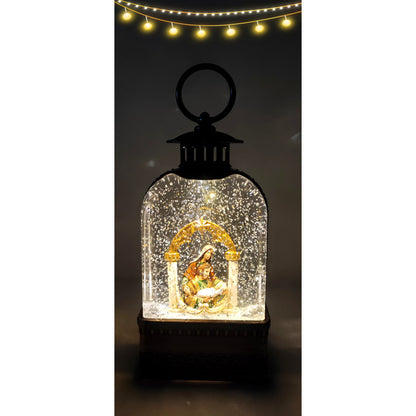 Farol Navideño Con Luz Led Música Lámpara Navidad Pesebre