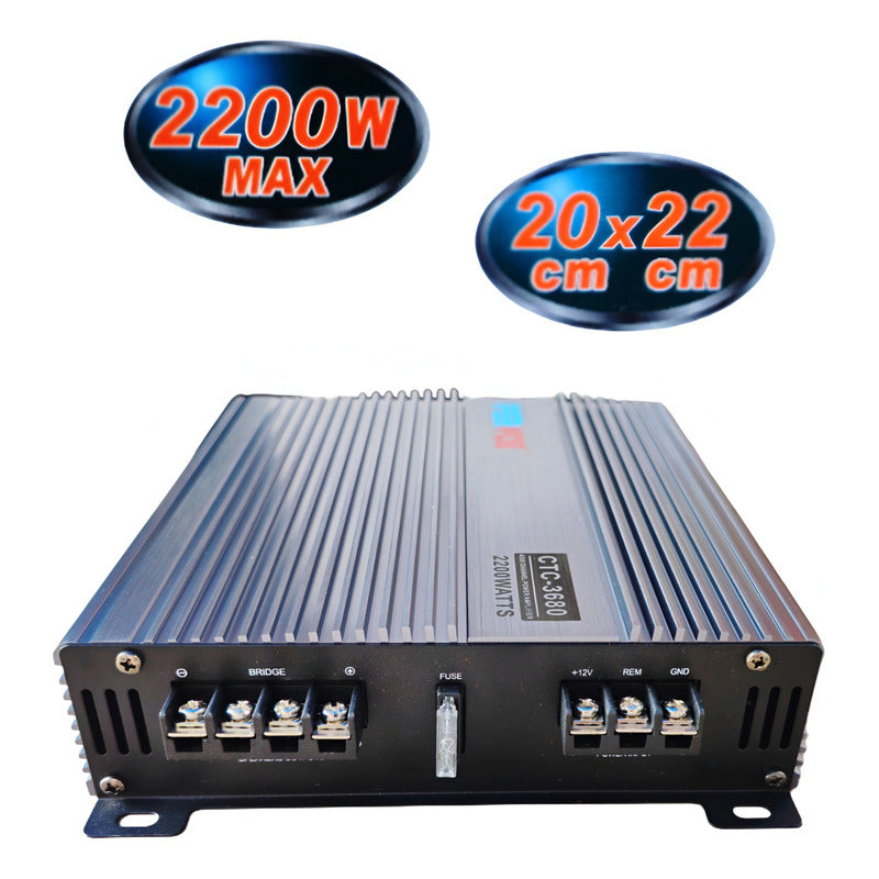 Amplificador De Audio Estereo Para Auto 2vias 2200w Pervoi