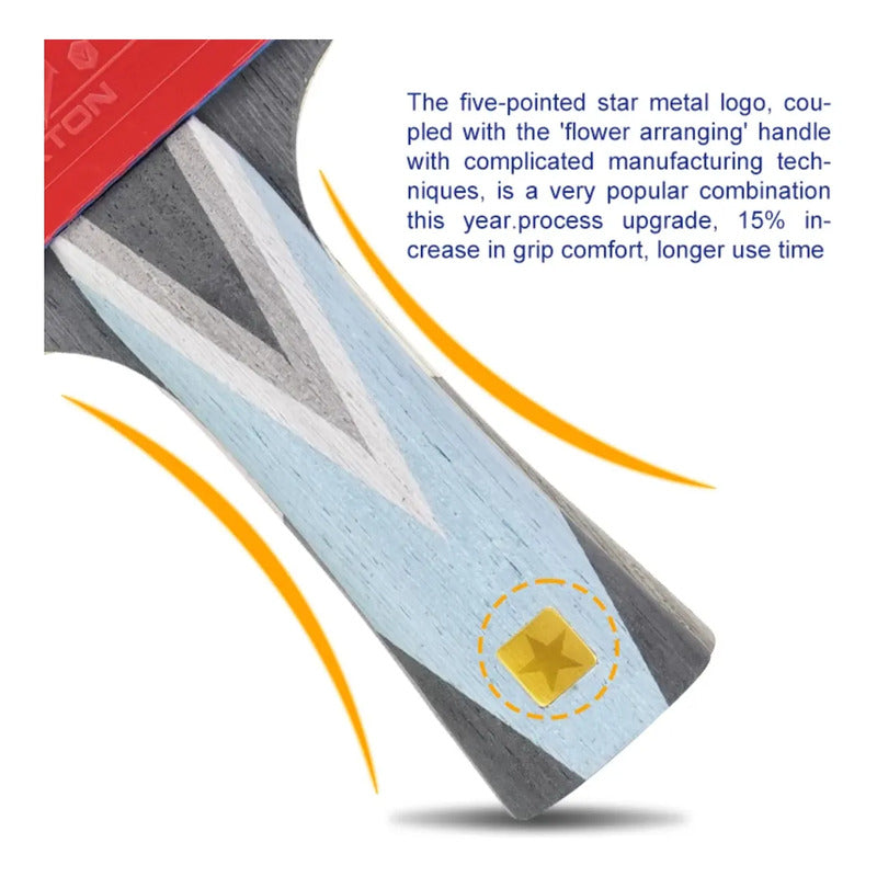 Paleta Profesional Loki W9102 Tenis De Mesa + Estuche Pelota Celeste Fl (cóncavo)