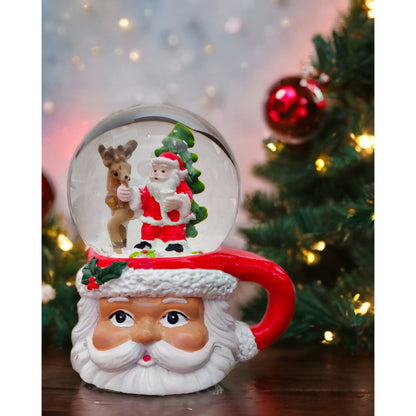 X6 Esferas De Cristal De Navidad Bola D Nieve Cn Luz Led 9cm