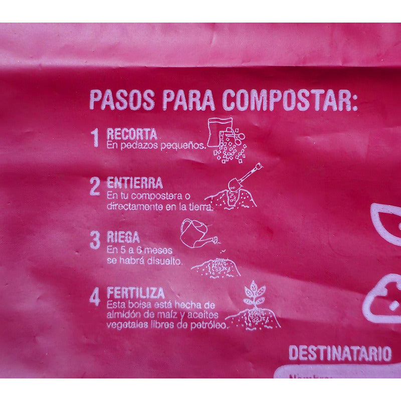 100 Bolsas Courier 23x31cm 100% Compostable Maiz Ecológica