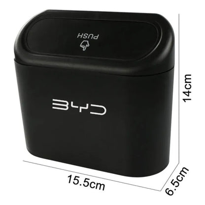 Basurero Portátil Para Auto Con Tapa Push. Soporte Universal Qiaoyang Negro