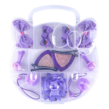 Estuche D Pinches Y Colet Bebé Niñas 11pcs Gancho Oreja Gato