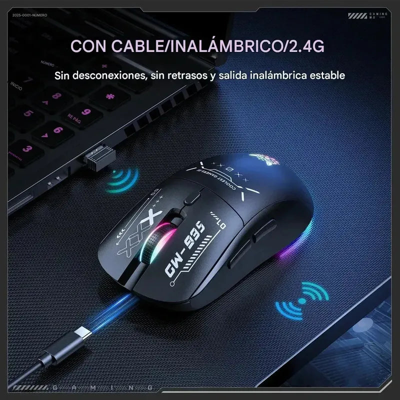 Mouse Inalámbrico Onikuma Cw935 Bluetooth Mouse Gamer Cw935 Black