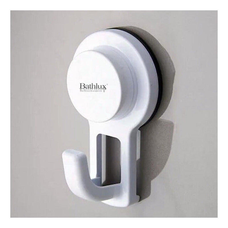 Bathlux Gancho Percha Con Ventosa Baño Sin Perforar Color Blanco