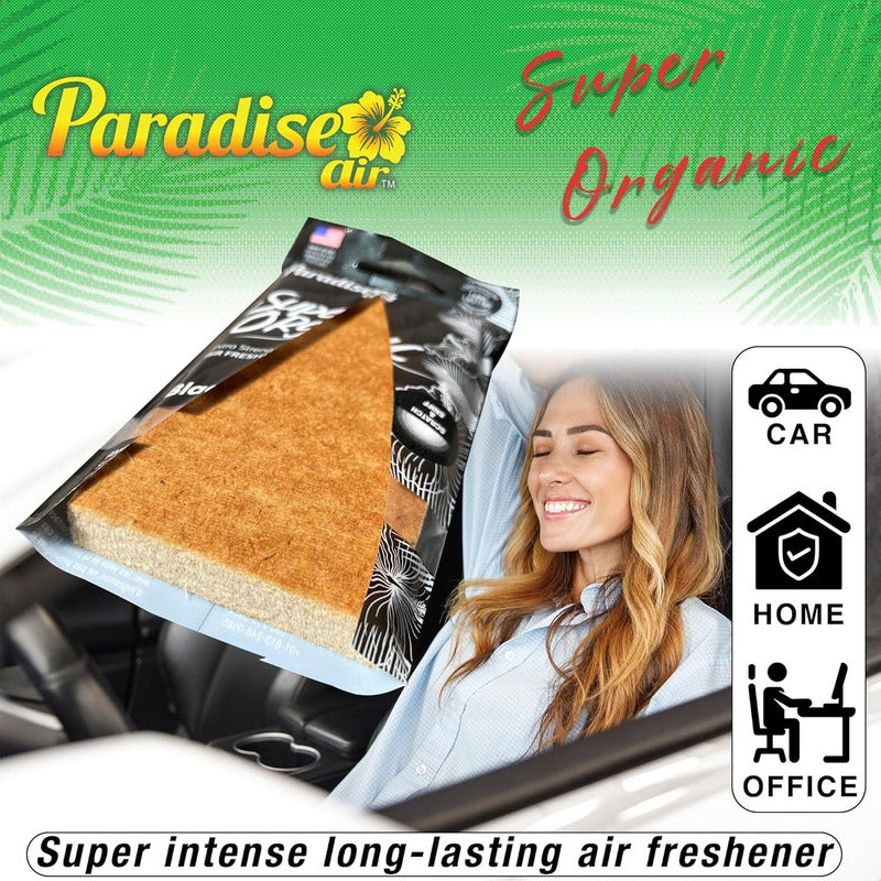 Ambientador Super Organic Aromatizante Paradise Air Auto Cas Marrón Black
